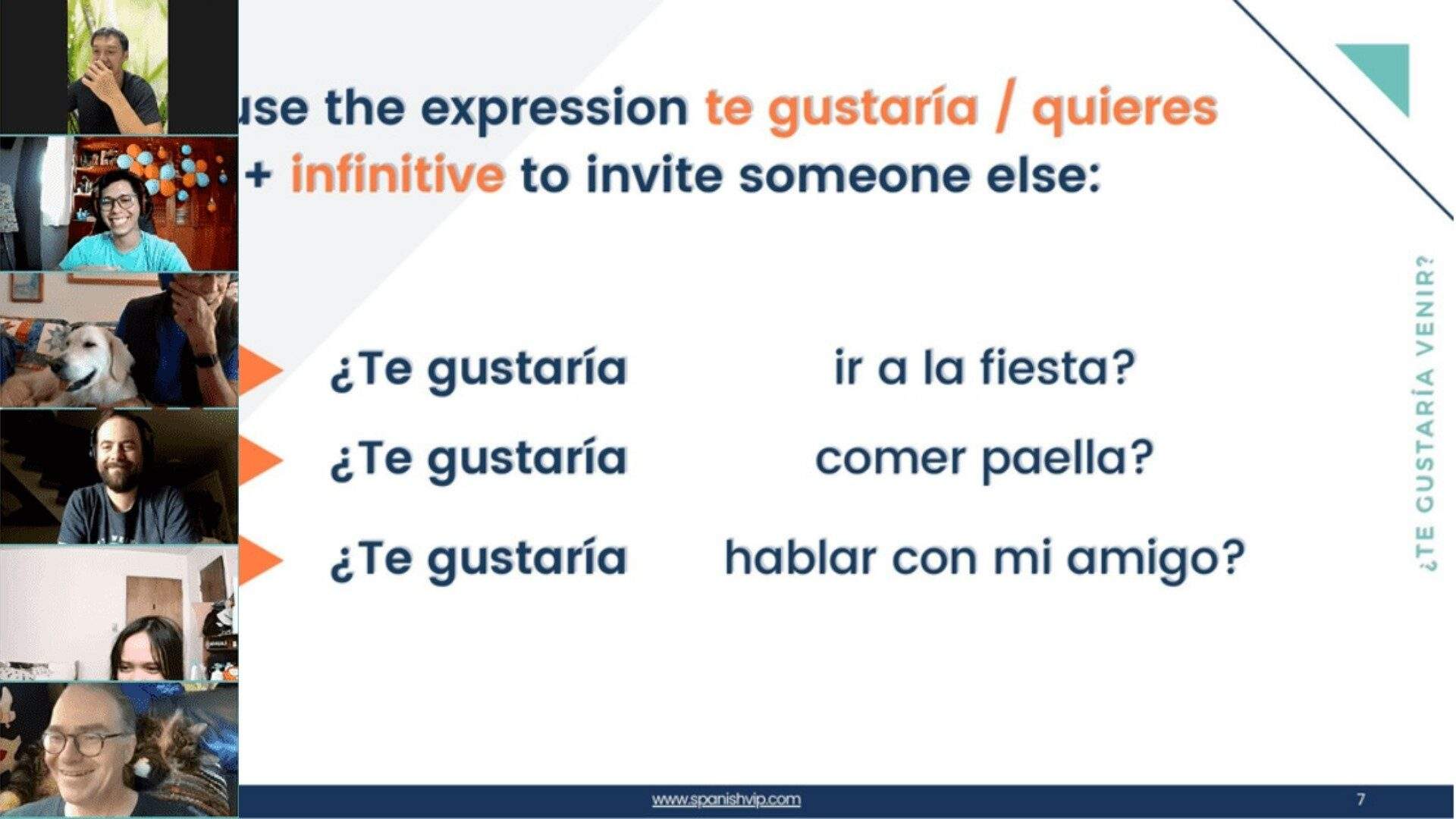 ▷ Conversational Spanish, Online classes