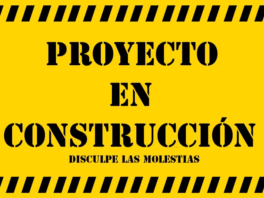 Proyecto en construcción sign with caution tape design