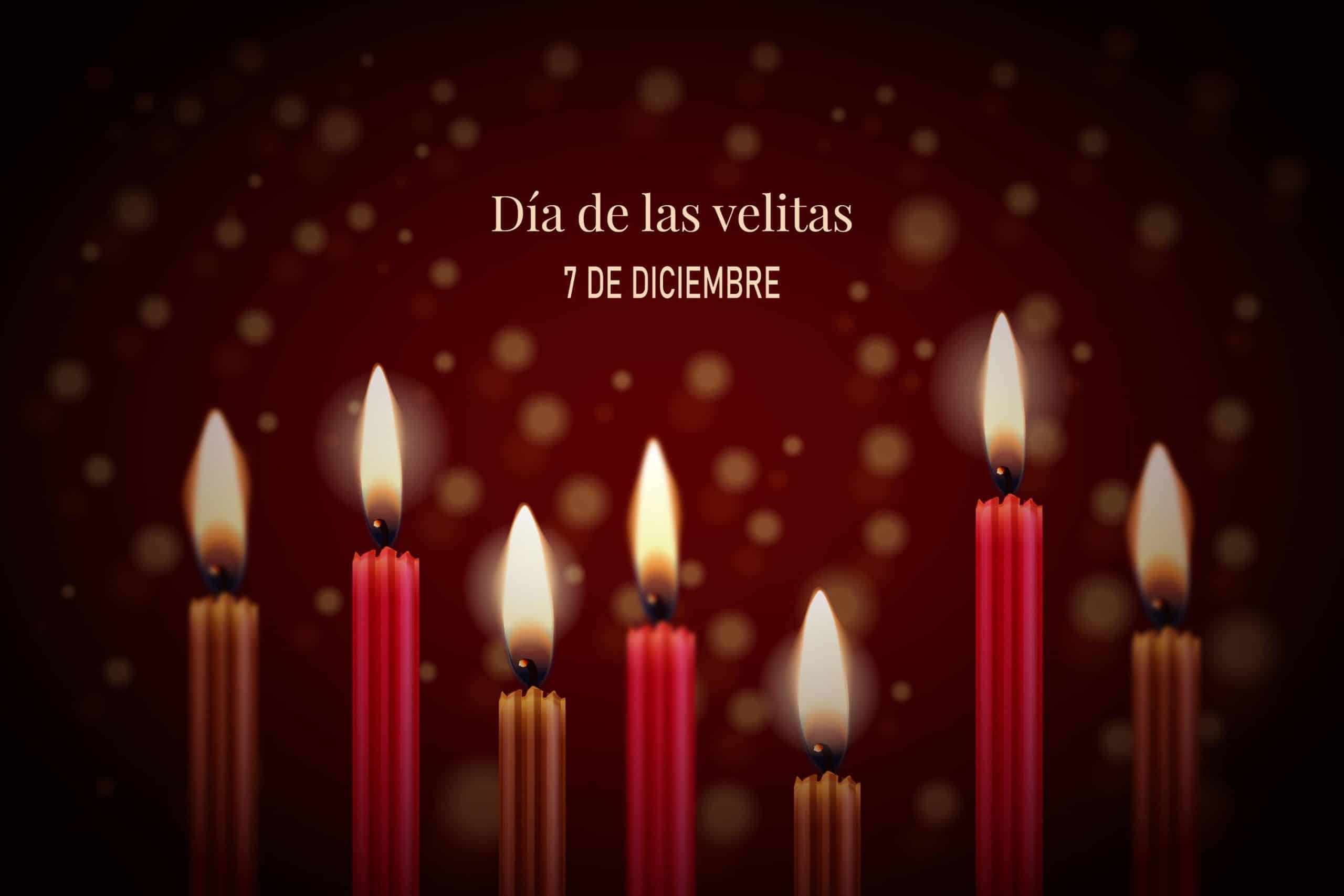 Candles lit for the Día de las Velitas celebration on December 7