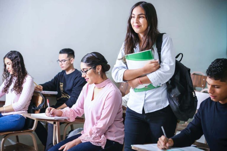 A group of students in a classroom setting